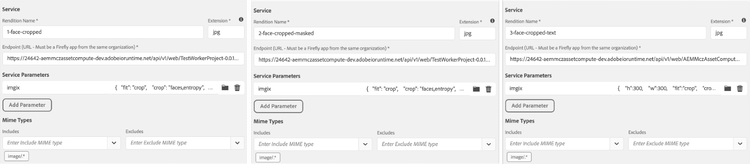 Config of custom renditions