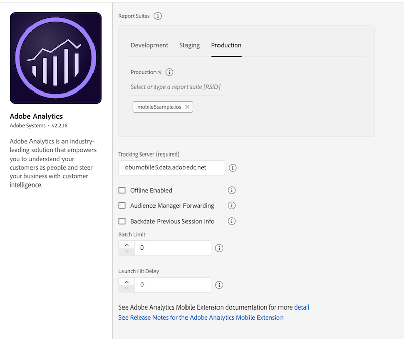 Adobe Analytics Extension Configuration