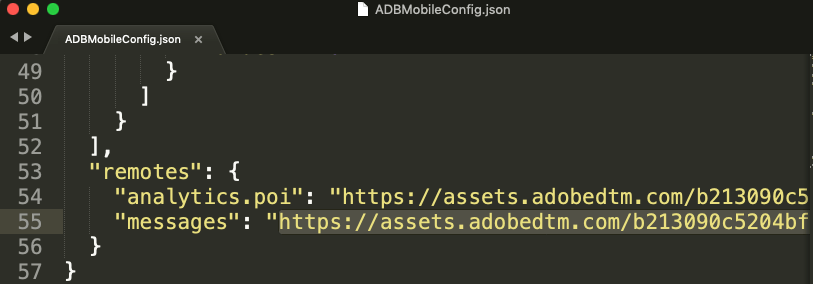 adb mobile config