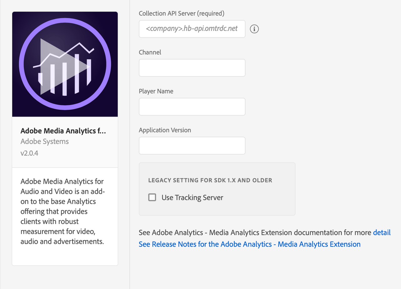 Adobe Media Analytics Extension Configuration