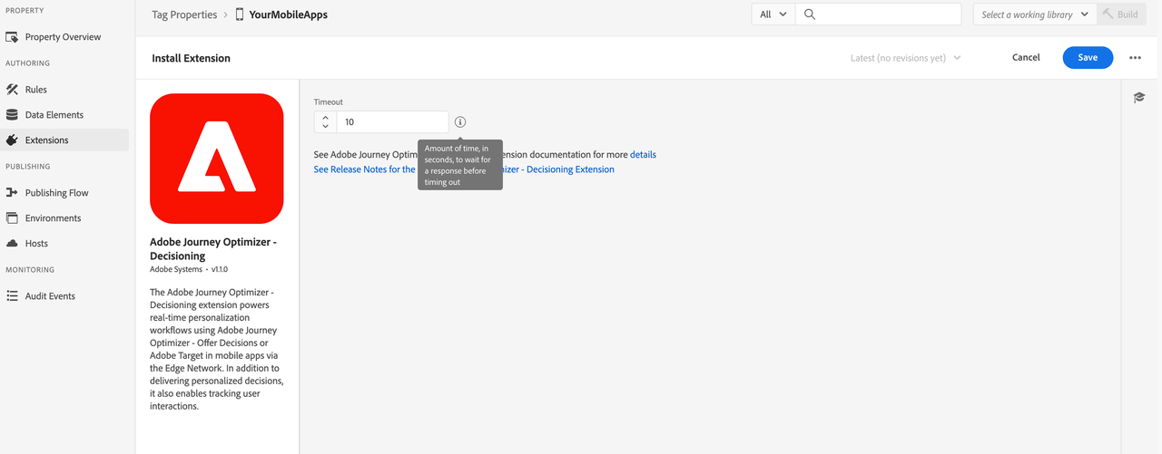 Adobe Journey Optimizer - Decisioning extension configuration