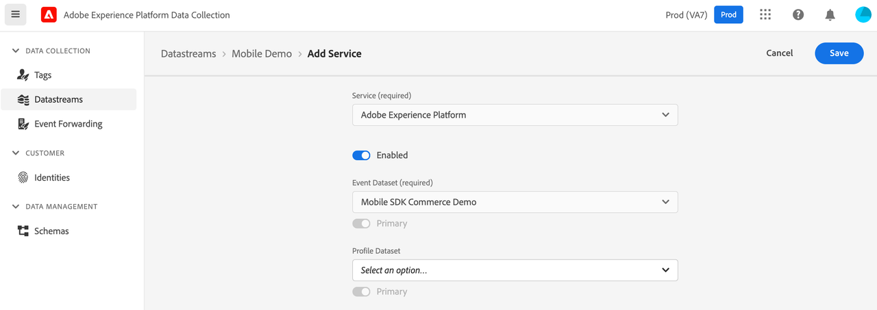 Configuring your datastream with Adobe Experience Platform