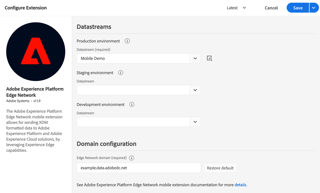 Edge Network extension configuration