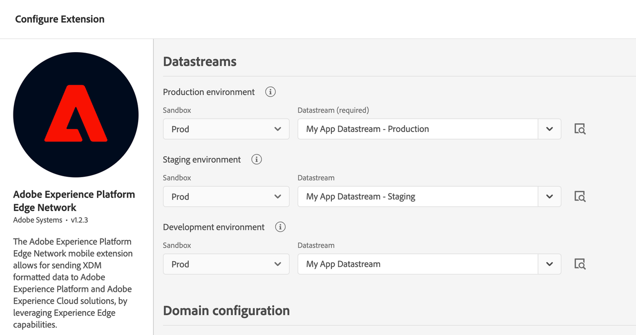 Datacollection tag correct datastream