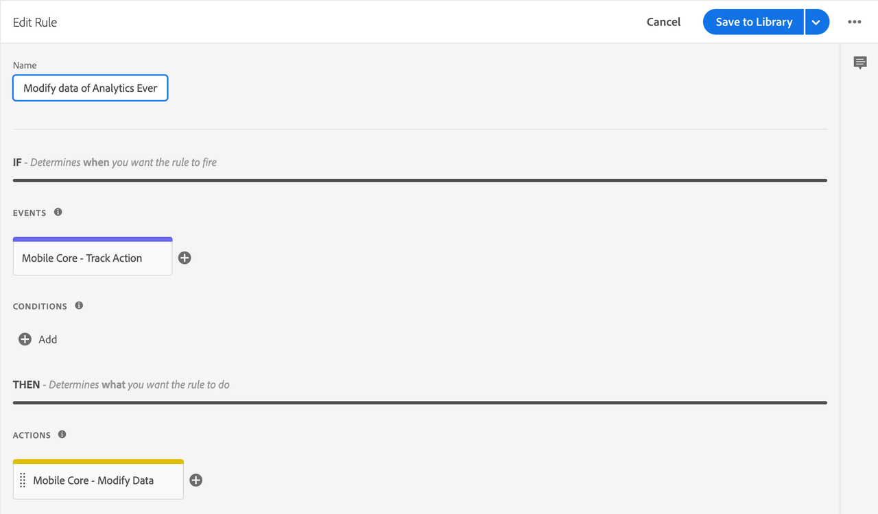 rule complete modify data