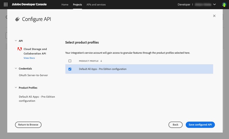 Choose product profile
