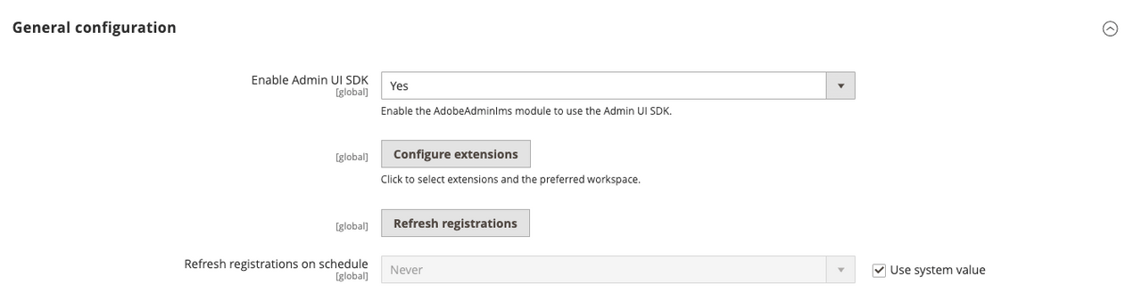 Admin UI SDK general configuration