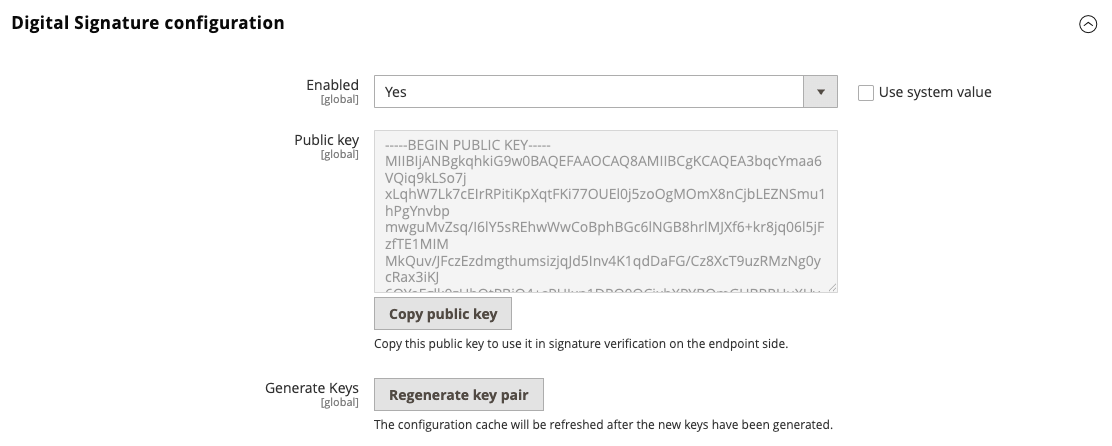 Webhooks configuration