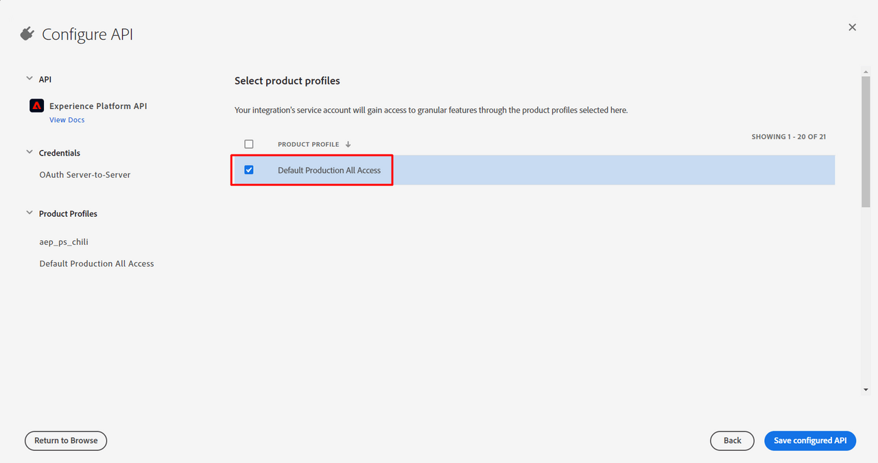 Select Product Profile