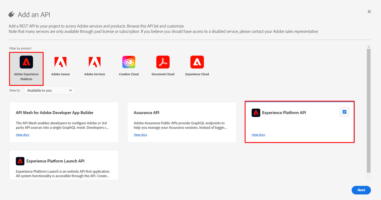 Add Experience Platform APIs