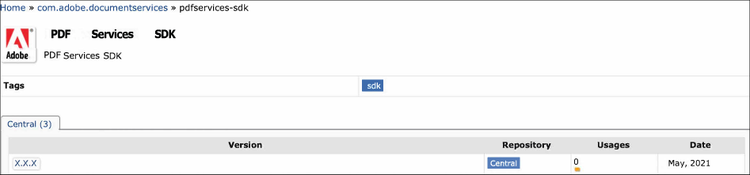 Adobe PDF Services SDK On Maven