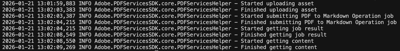 Example running in the command line