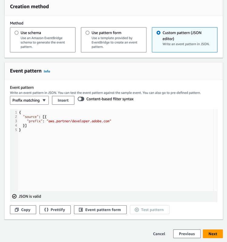 Build Event Pattern