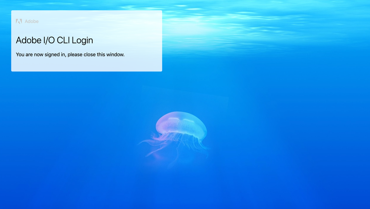 Adobe I/O CLI Login