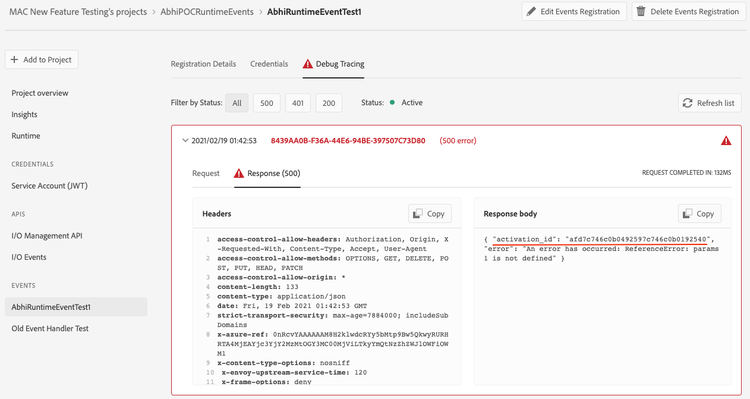 Activation Id for Failed User Action