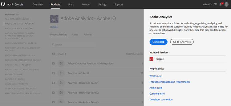 Admin Console: configure product