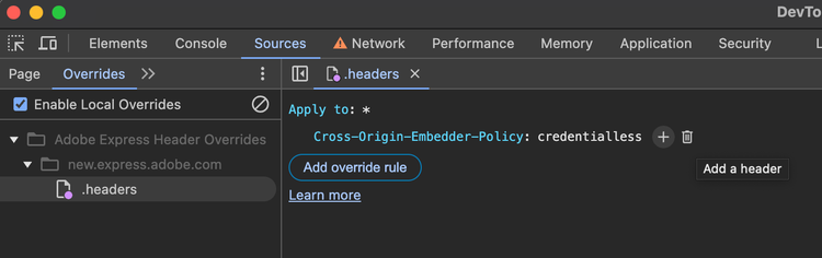 Credentialless header value