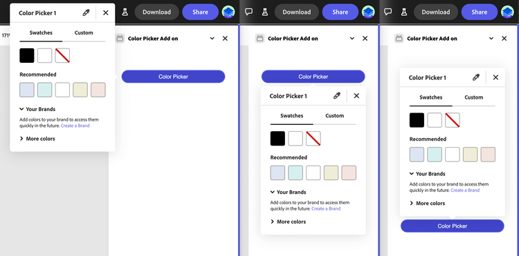 Color Picker Placement