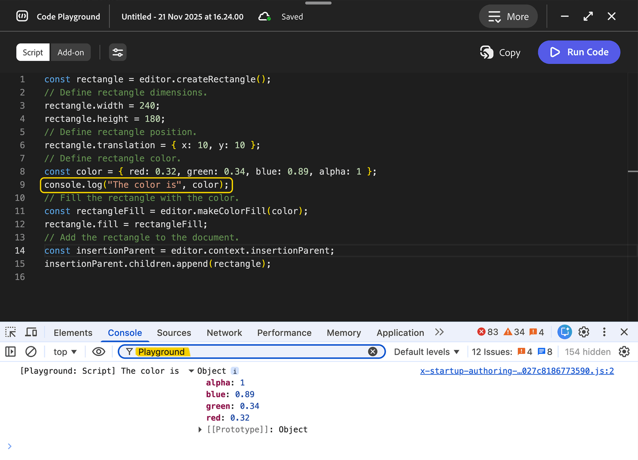 Code Playground Debugging