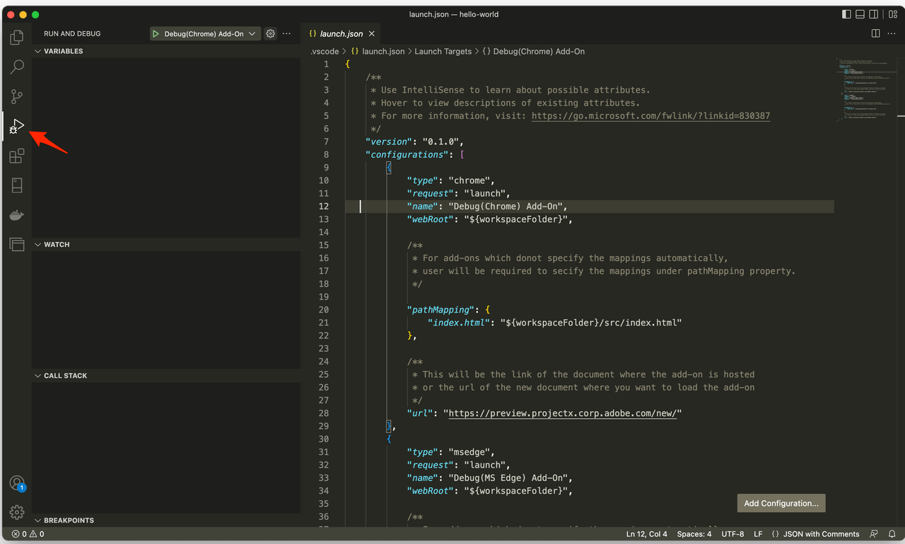 launch.json file