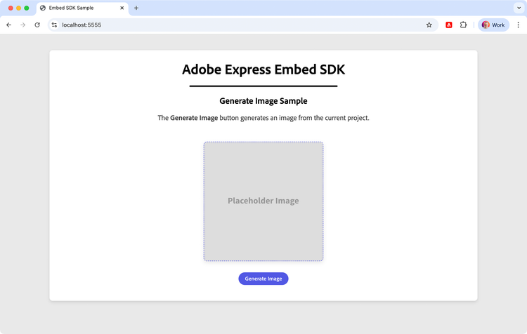 Generate image integration UI