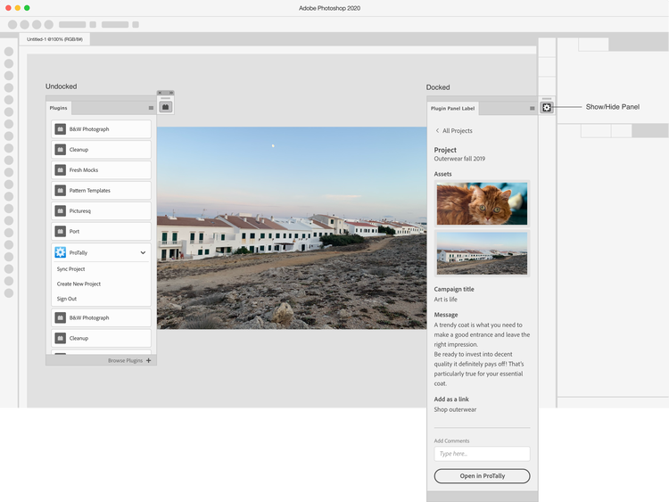 Photoshop Plugin interfaces