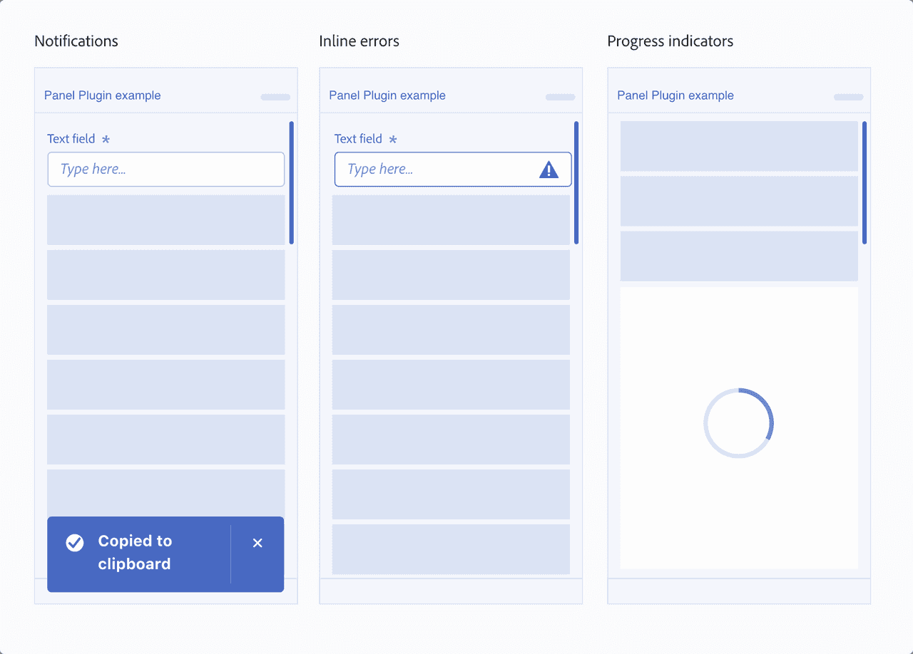 This shows a panel messaging example