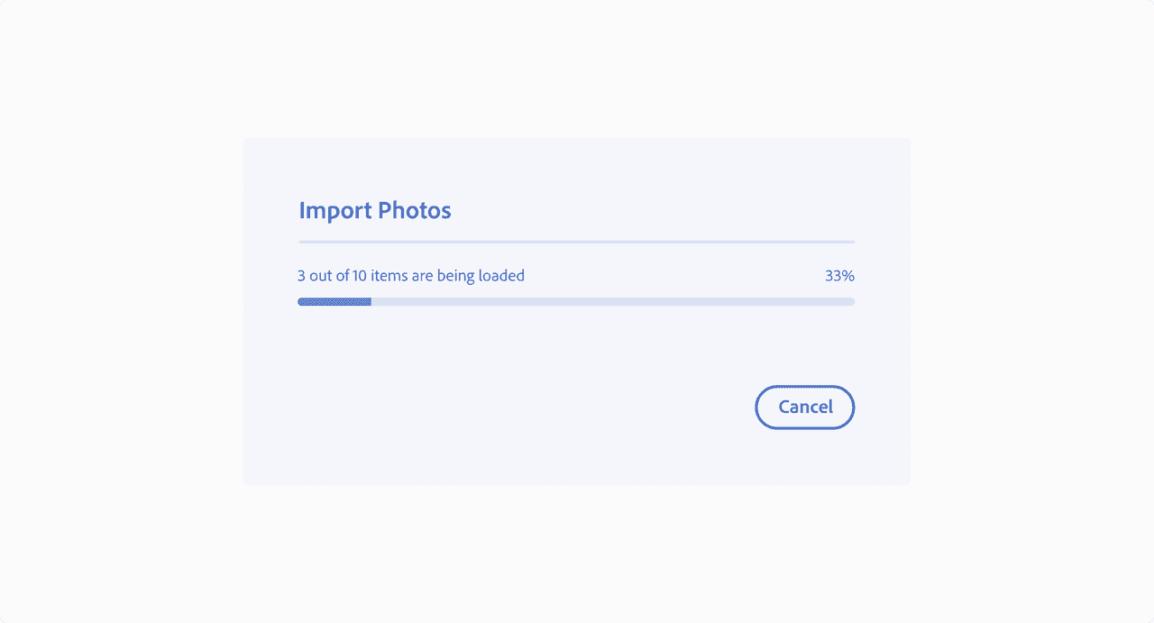 This shows a progress bar example
