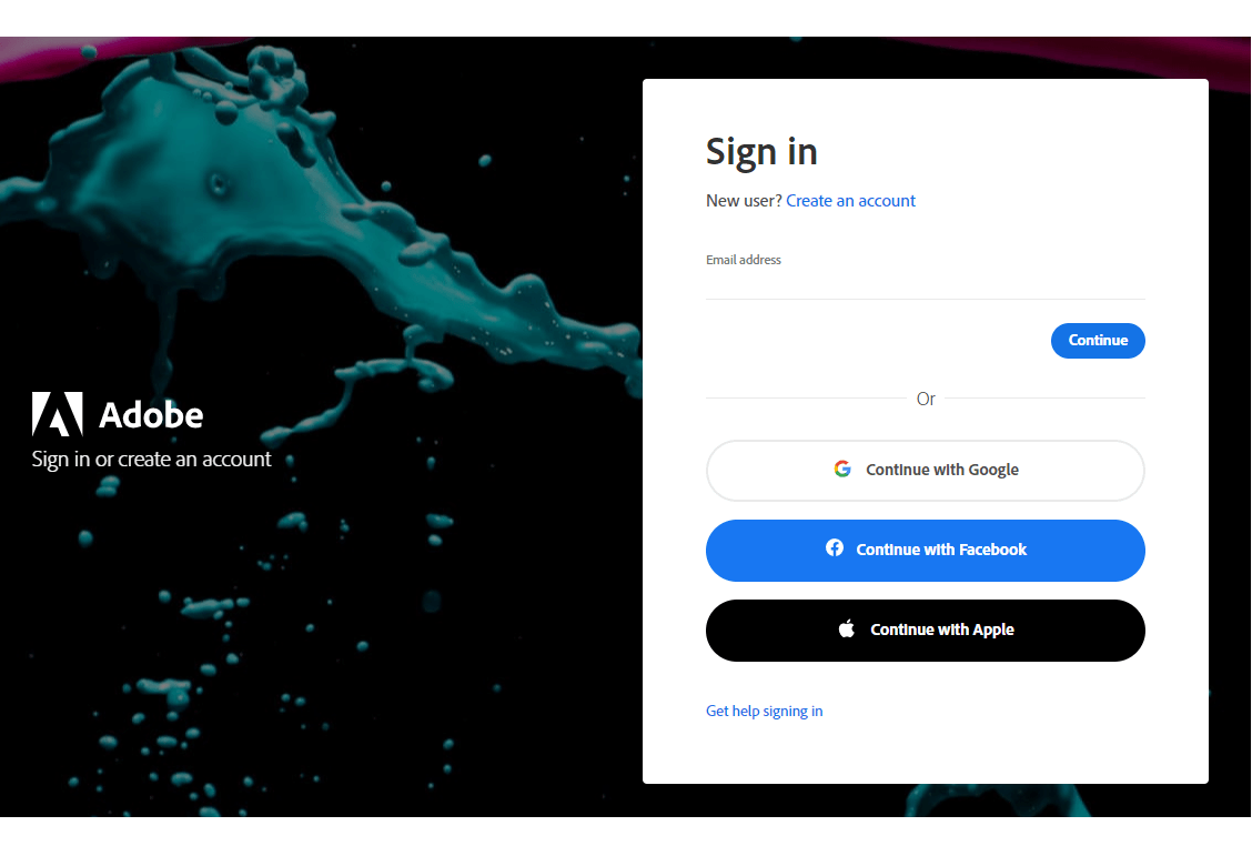 Sign in to Adobe Developer Console