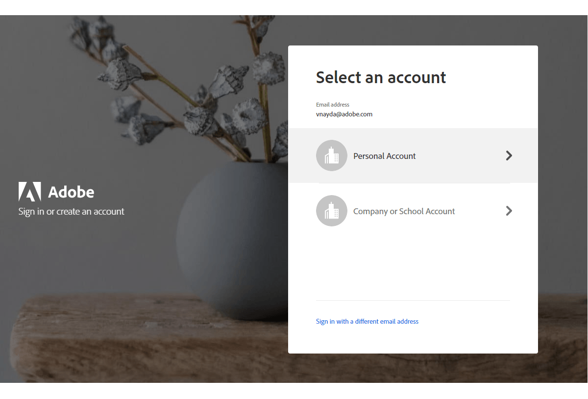 Choose your account