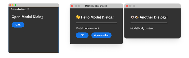 Two chained modal dialogs open at the same time