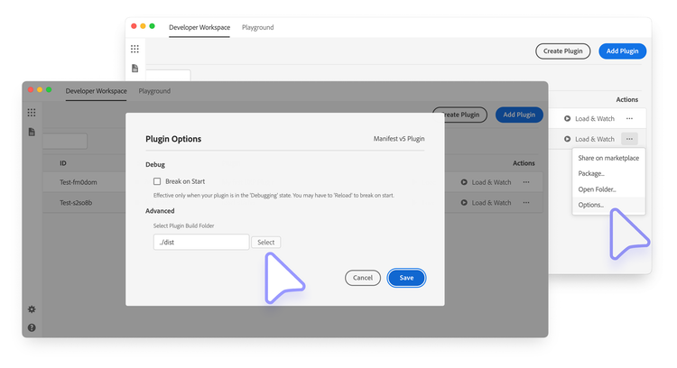 Configuring a plugin's distribution folder in UDT