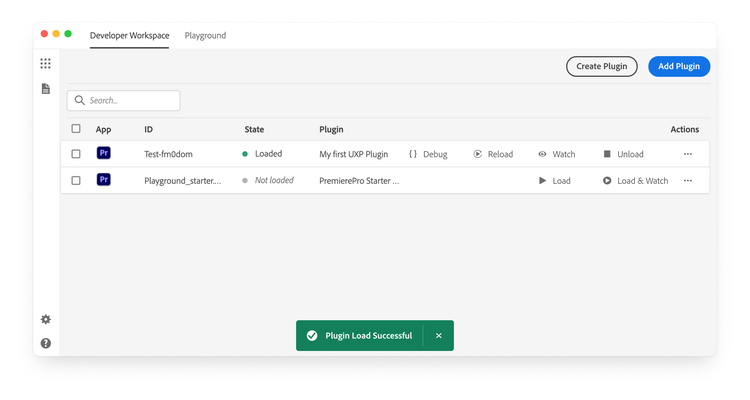 Plugin Load Successful notification in UDT