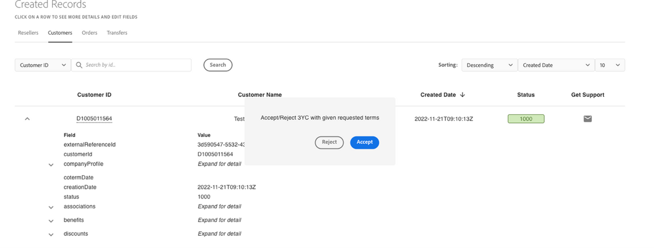 Accept/Reject 3YC commitment terms from Sandbox Portal - 2