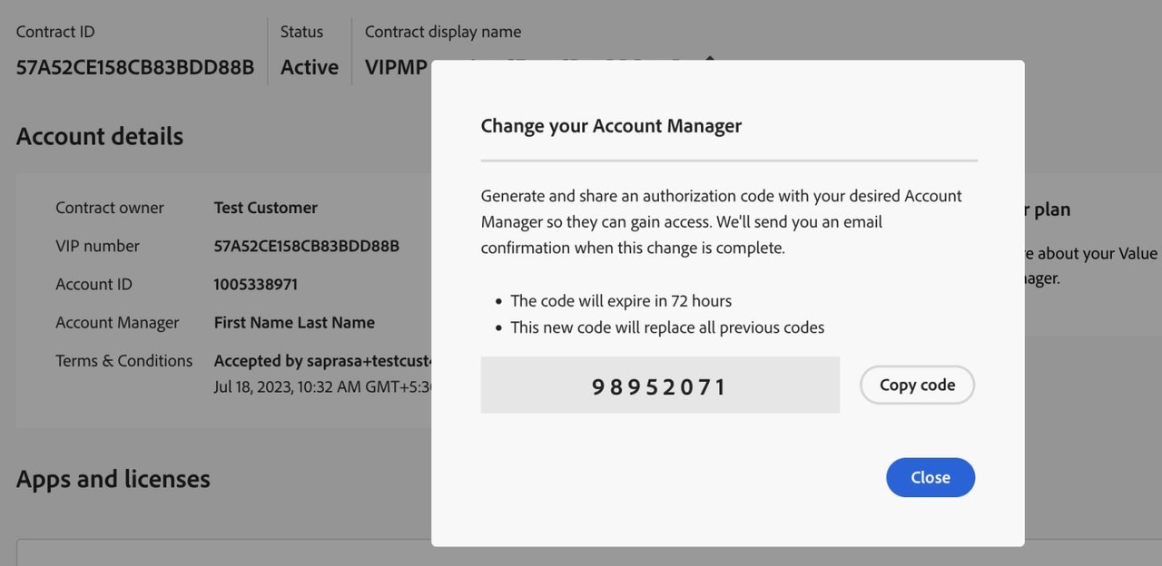 Approval code