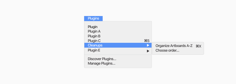 Submenu example in the menu bar