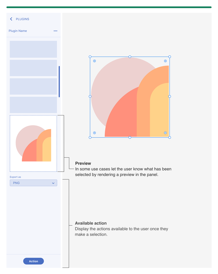 Objects selected example